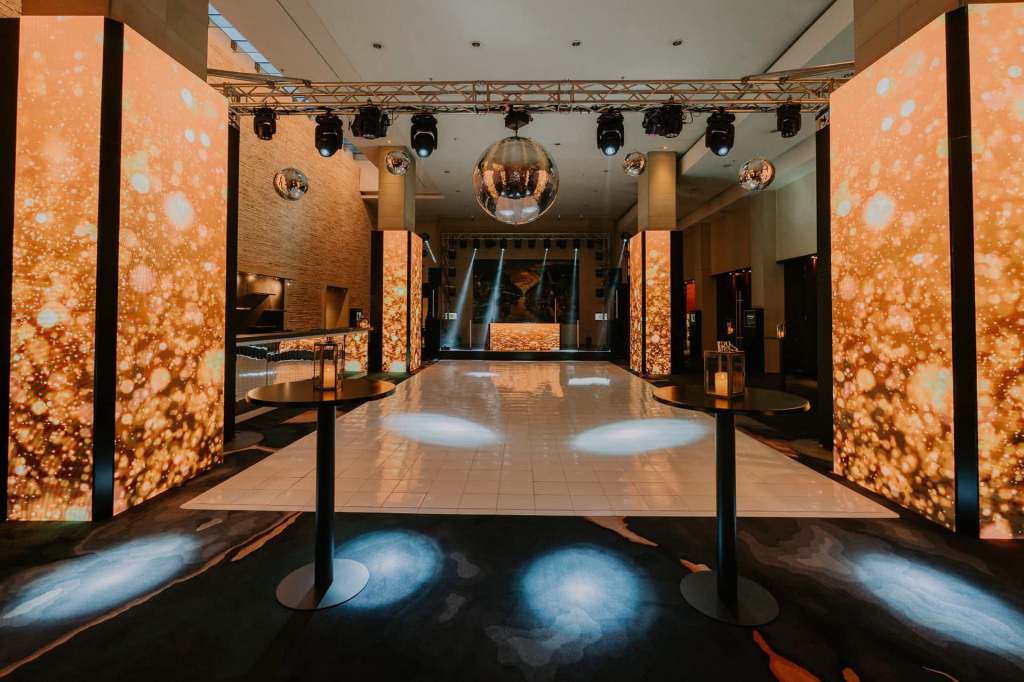Immersive event entrance created with LED displays and lighting