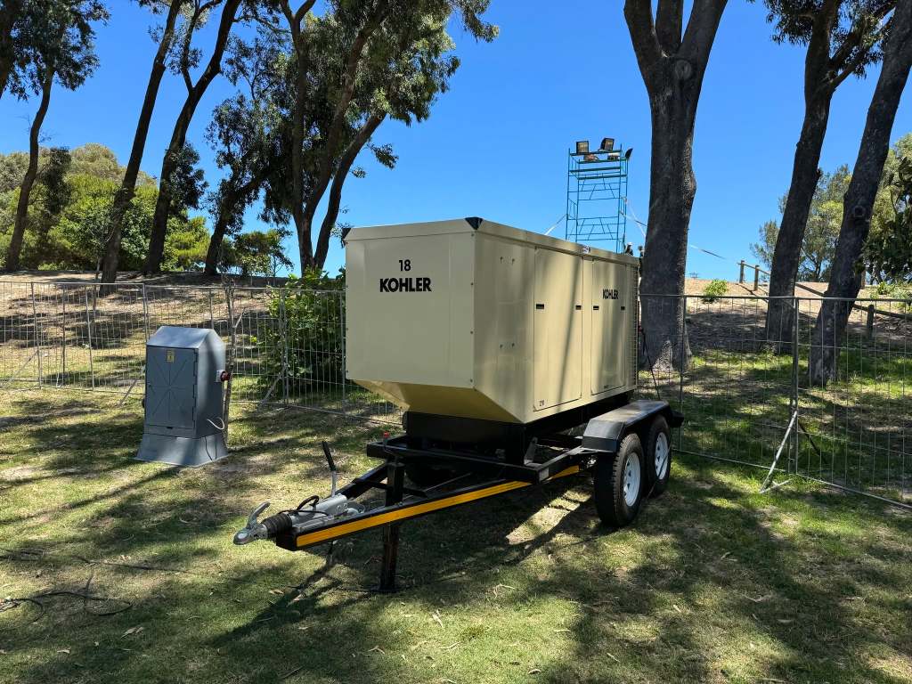 Mobile generator providing dependable temporary power for an event
