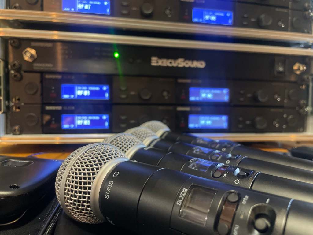 Professional wireless microphone systems available from ExecuSound